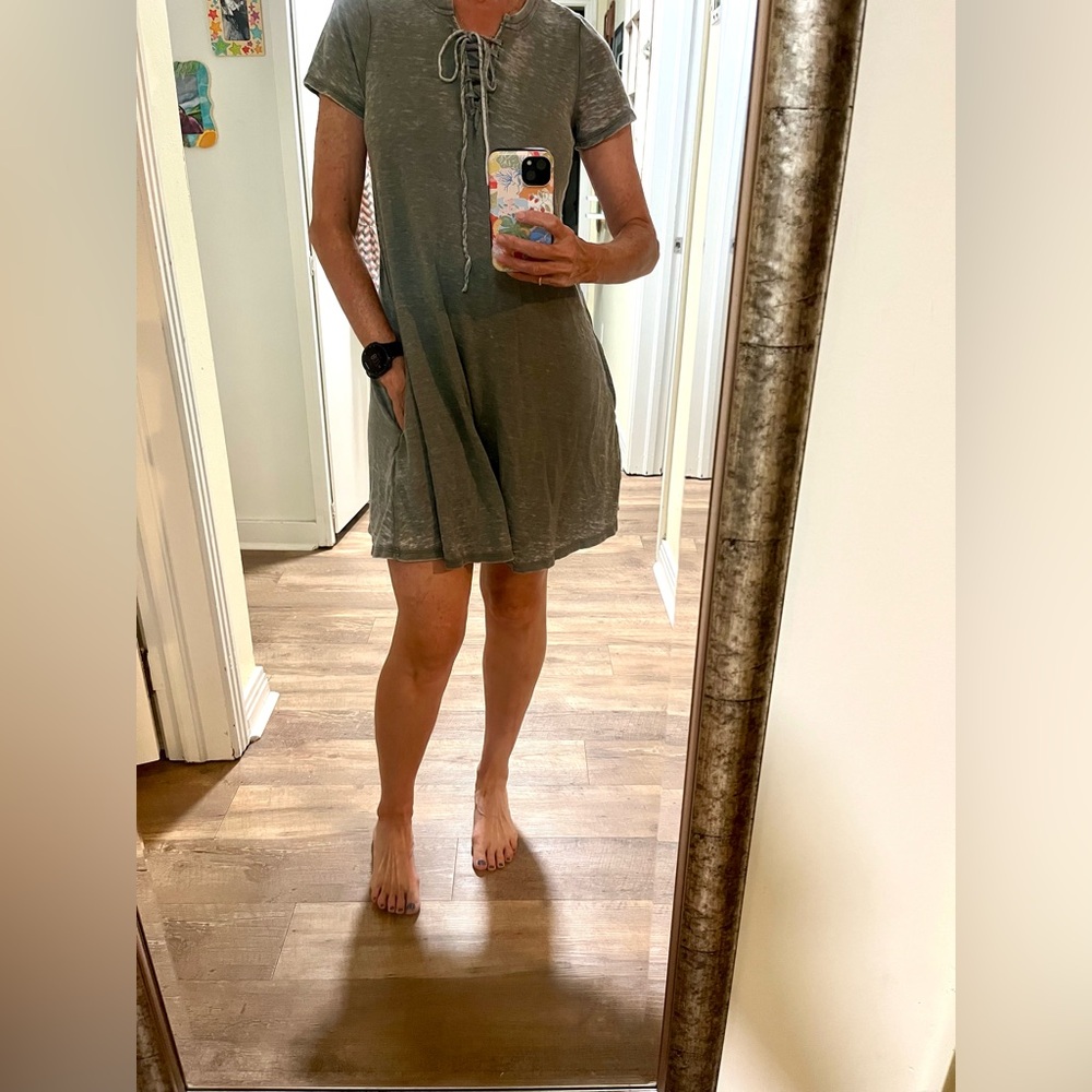 Altar'd State Charcoal Lace-Up Mini Dress - Picture 4 of 7